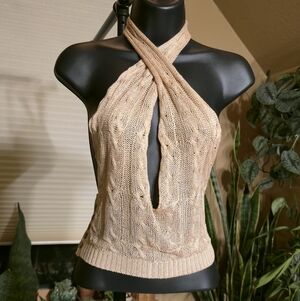 Free People Cream Knit Halter